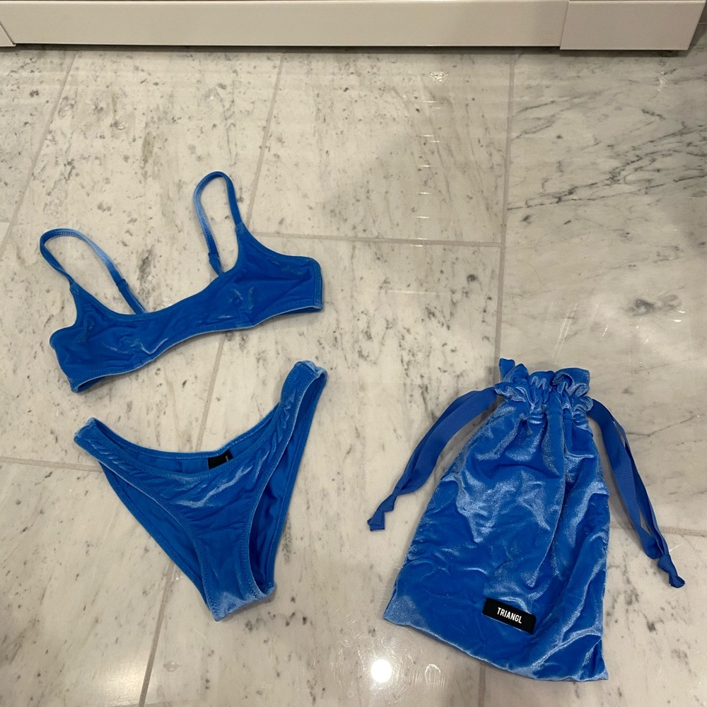 Blue Velvet Triangl Bikini